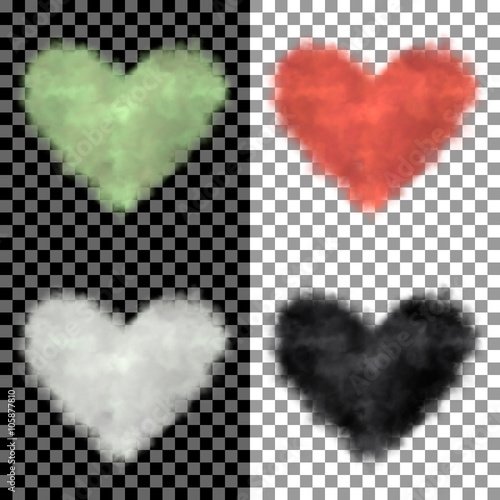 a cloud in the form of heart icon set on transparent background. Vector illustration.