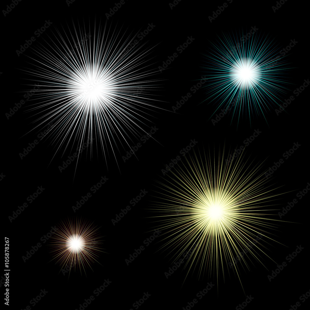 glowing light effect set. Vector illustration. glowing light effect set. Vector illustration.