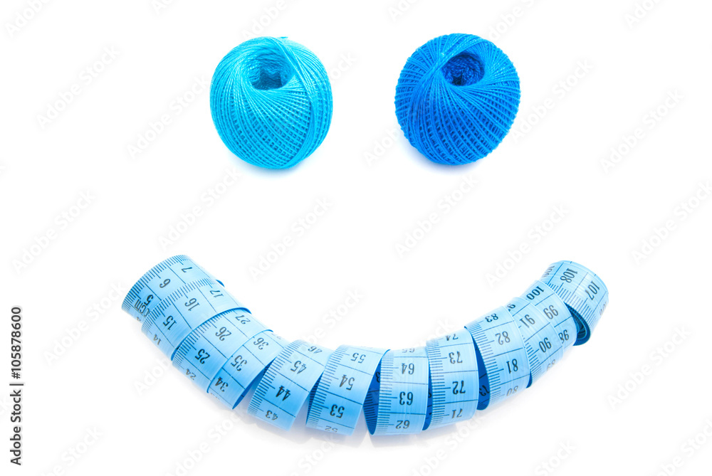 meter and spools of thread