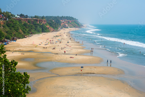 Varkala beach, Kerala, India, a popular beach area in Kerala state photo