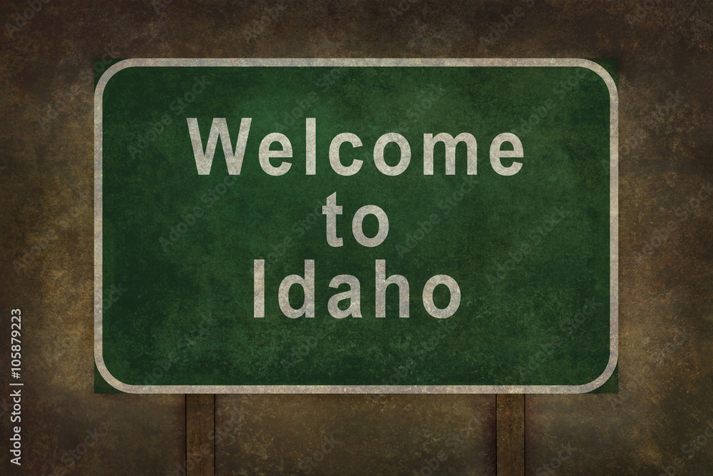Welcome to Idaho roadside sign illustration Welcome to Idaho roadside sign illustration