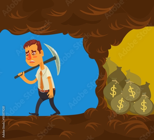 Never give up. Vector flat cartoon illustration