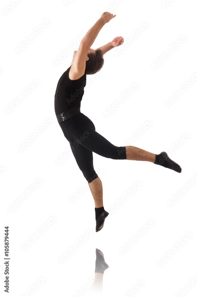 Young dancer isolated on the white