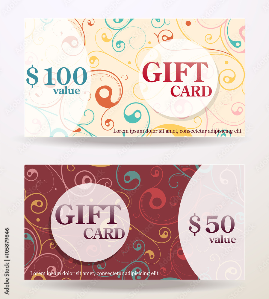 Naklejka premium Gift card design with value
