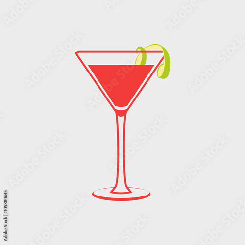 cocktail cosmopolitan glass design, logo