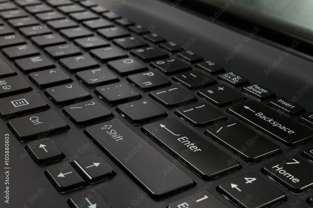 Black Laptop Computer Keyboard close-up Black Laptop Computer Keyboard close-up