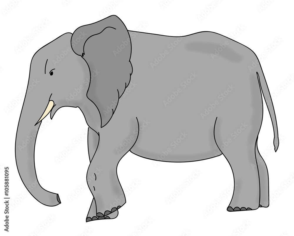Fototapeta premium Illustration on an Asian elephant