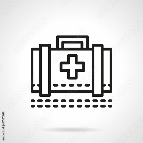 Medical case black line vector icon