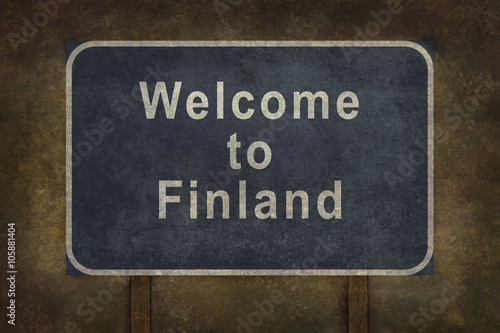  Finland border 10 km roadside sign illustration