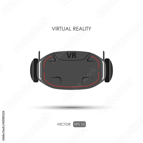 Virtual reality helmet on white background. Computer accessories