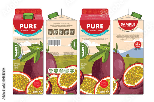 Passion Fruit Juice Carton Cardboard Box Pack Design
