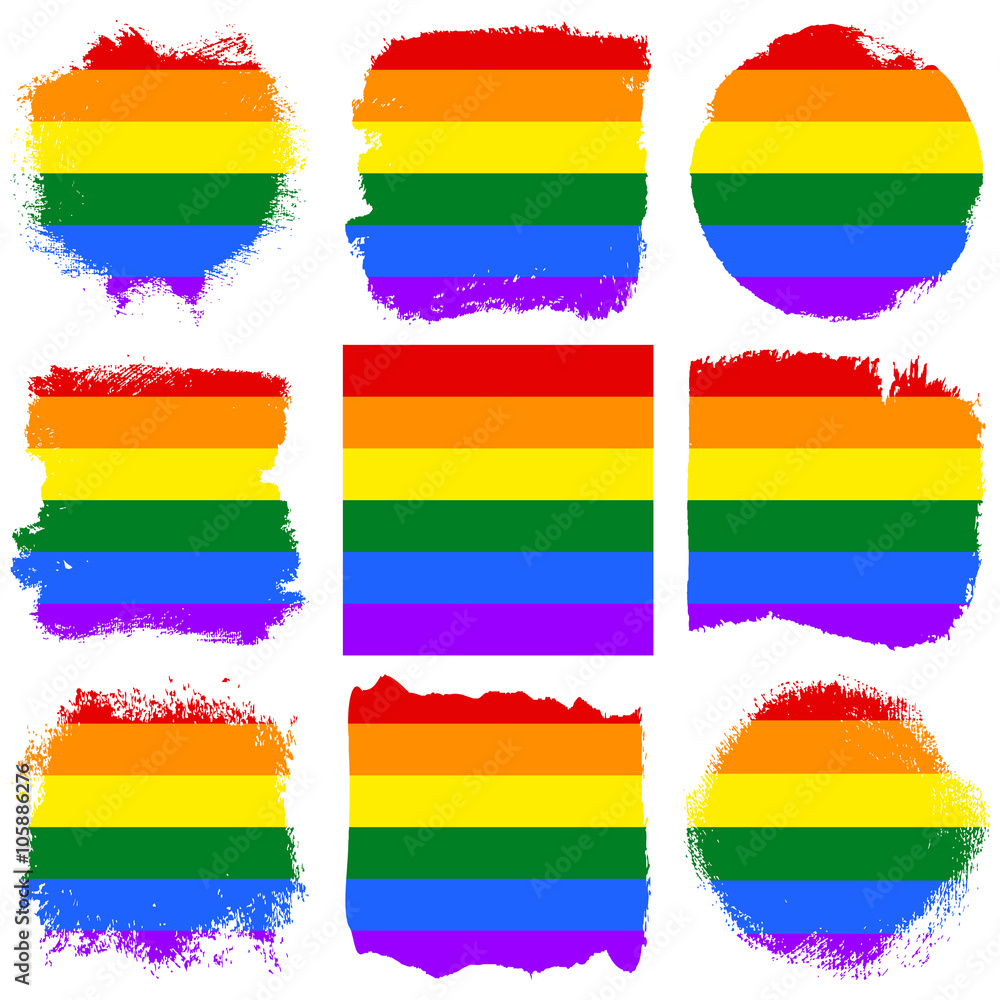 Obraz premium Gay and LGBT flag. Set of Gay culture symbol. Handmade.