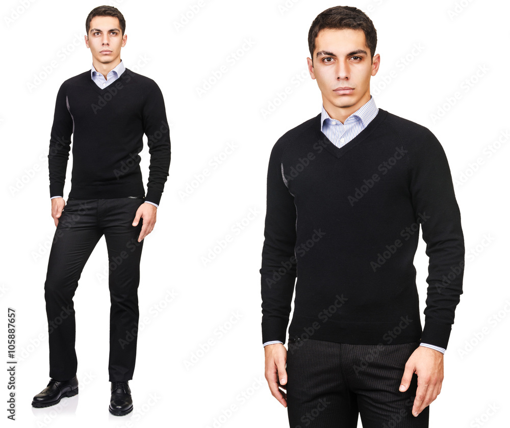 Young man in fashion concept isolated on white Young man in fashion concept isolated on white