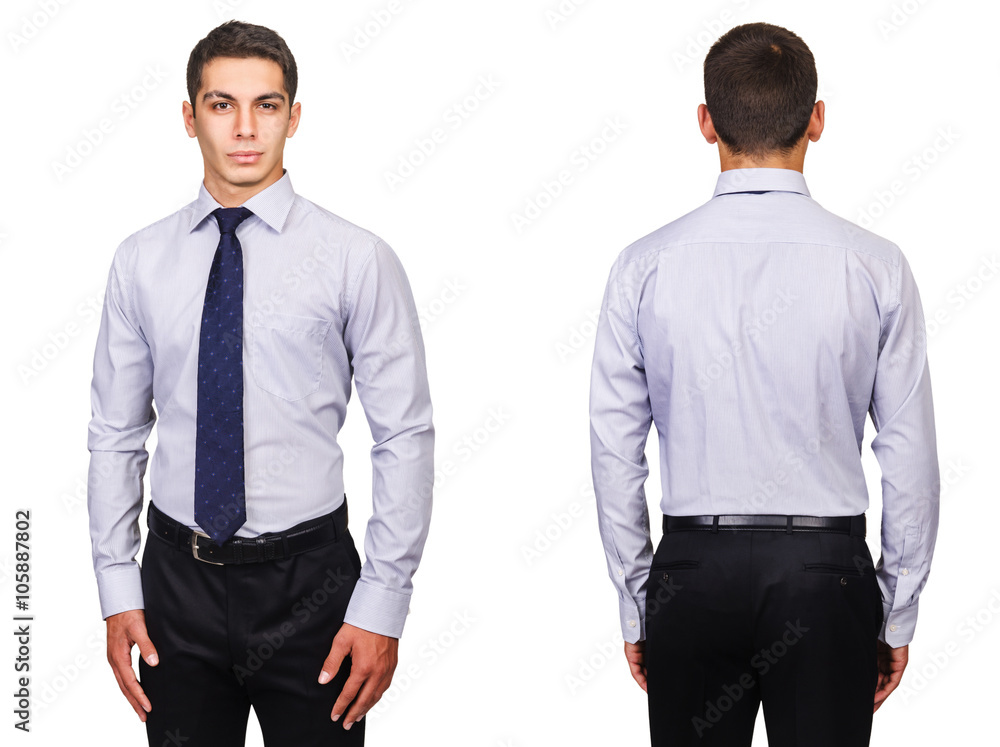 Young man in fashion concept isolated on white Young man in fashion concept isolated on white
