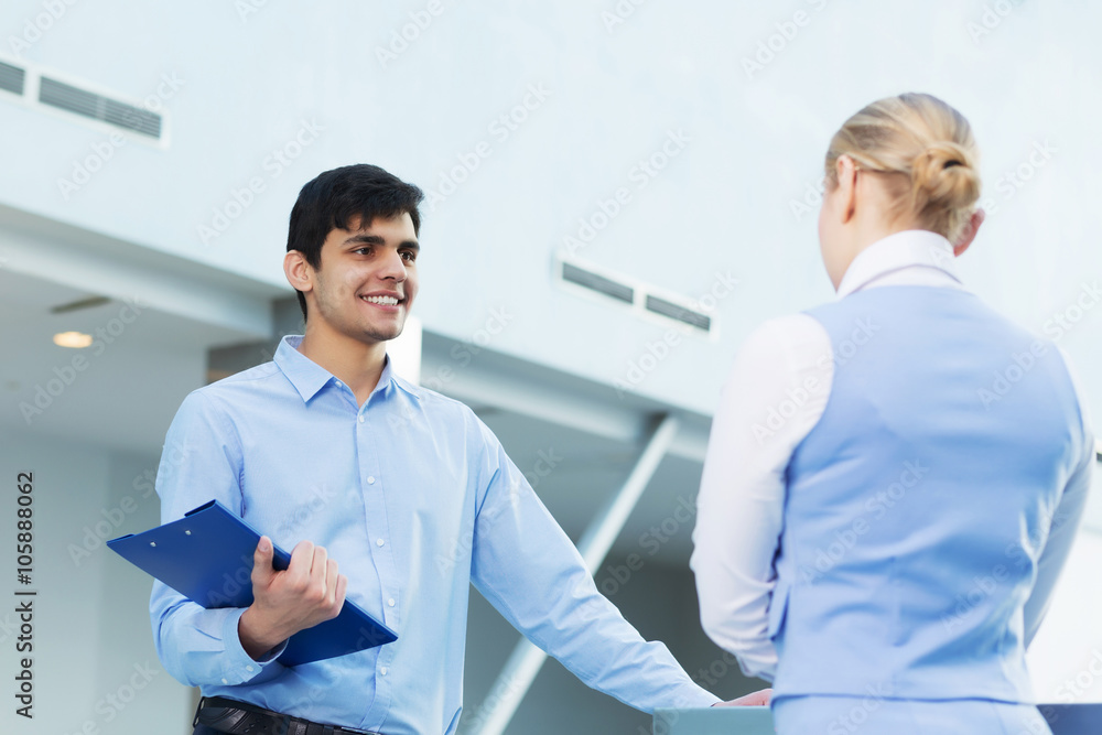 Fototapeta premium People indoors having talk