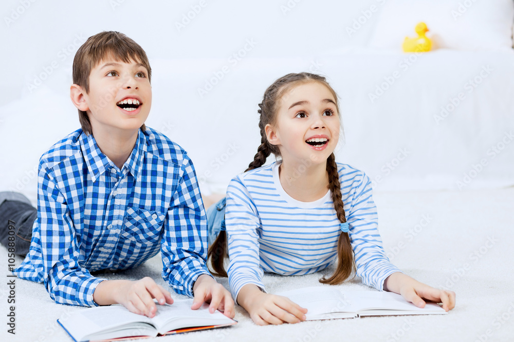 Cute kids reading books Cute kids reading books