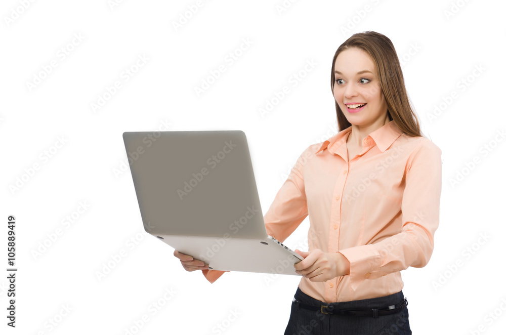 Naklejka premium Pretty office manager isolated on white