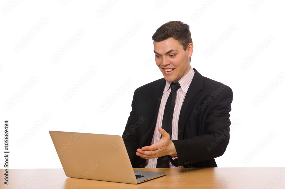 Young businessman isolated on the white Young businessman isolated on the white