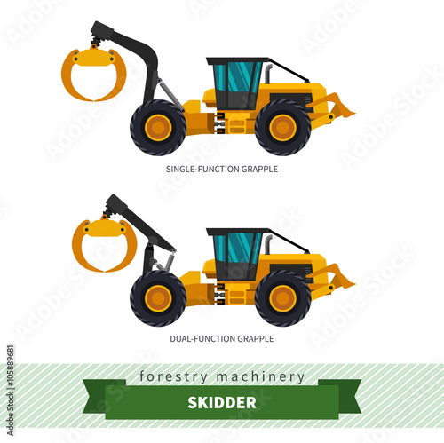 Grapple skidder forestry vehicle