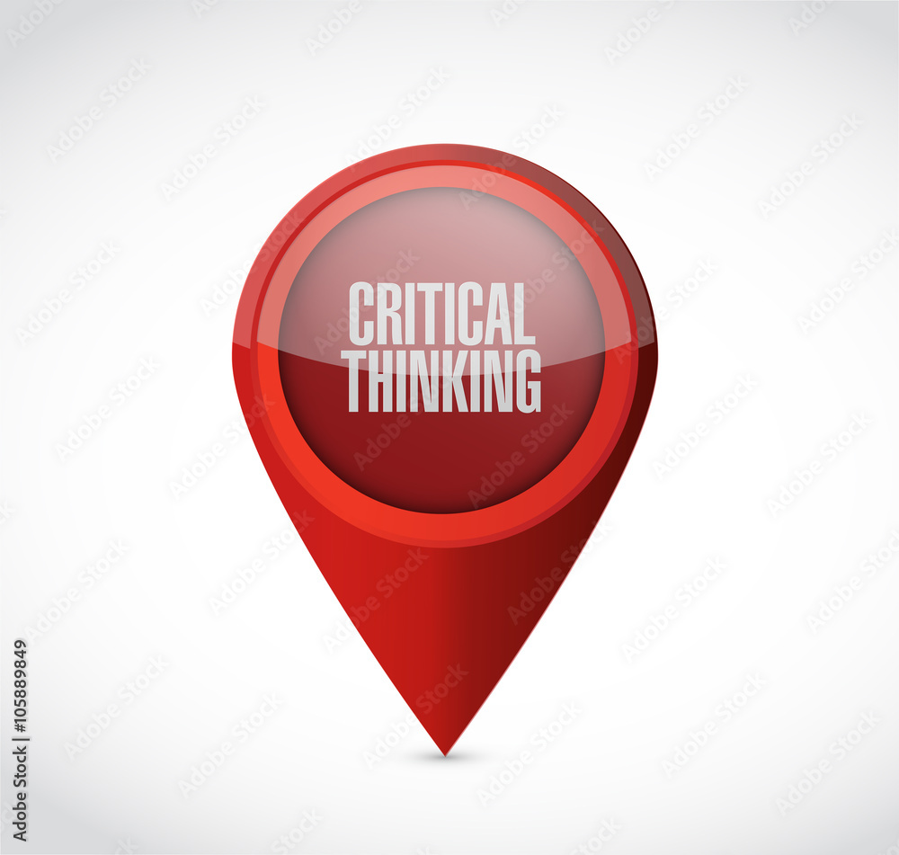 Critical Thinking pointer sign illustration Critical Thinking pointer sign illustration
