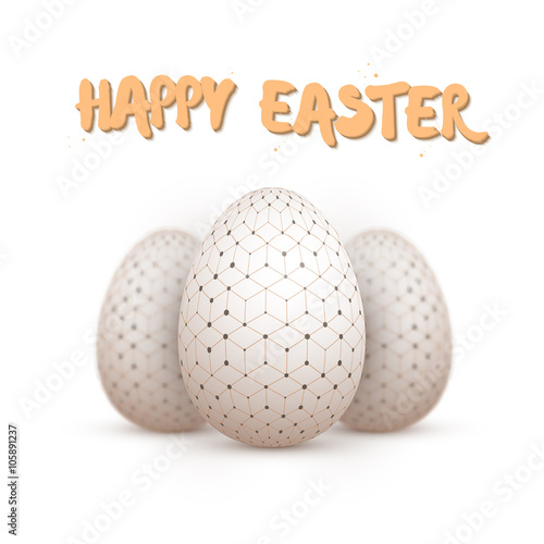 Realistic Vector Easter Egg Set. Happy Easter Painted Vector Egg