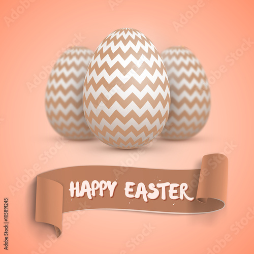Realistic Vector Easter Egg Set. Happy Easter Painted Vector Egg