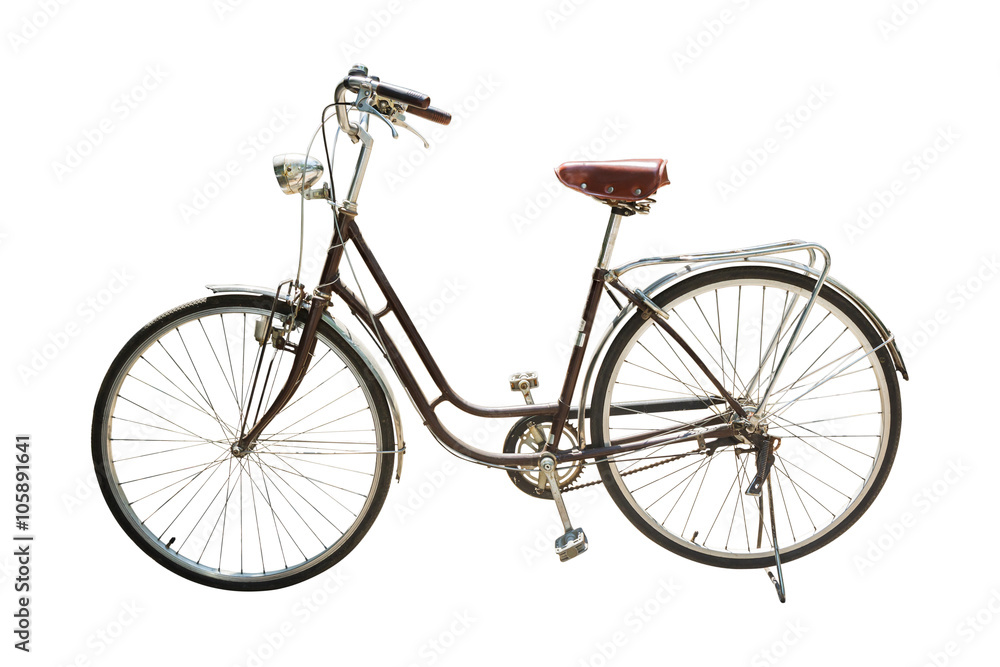 Retro styled bicycle isolated on a white background