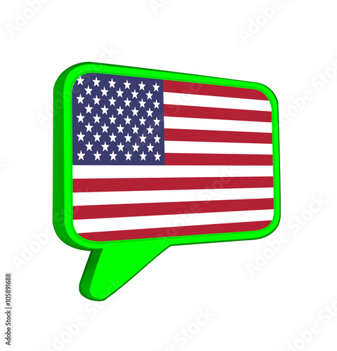 American flag bubble icon