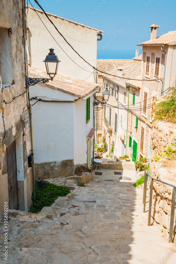 On the streets of Banyalbufar. Majorca. Balearic Islands. Spain On the streets of Banyalbufar. Majorca. Balearic Islands. Spain