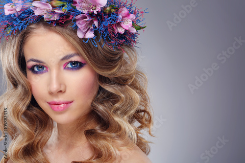 Beautiful young woman in wreath