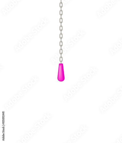 Old pull handle hanging on chain 