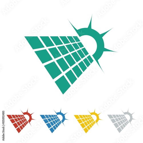 solar cell logo icon Vector