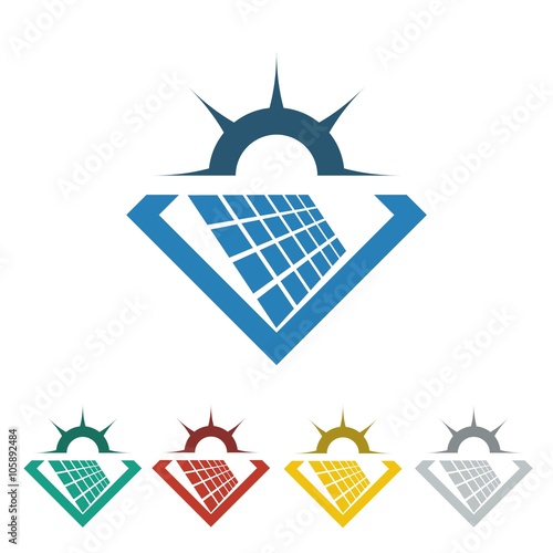 solar cell logo icon Vector