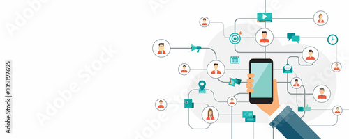 people business online connection . mobile online concept