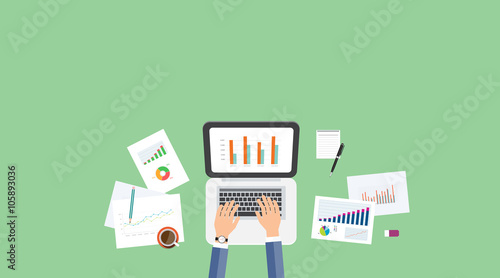 business analytic  graph report . business investment planning 