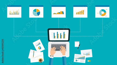 business analytic  graph report . business investment planning 