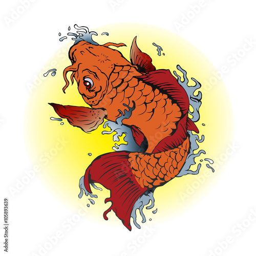 Koi fish tattoo illustration