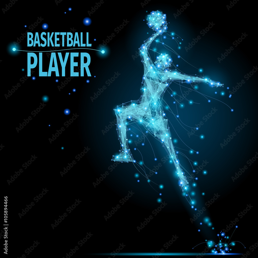 Basketball player polygonal