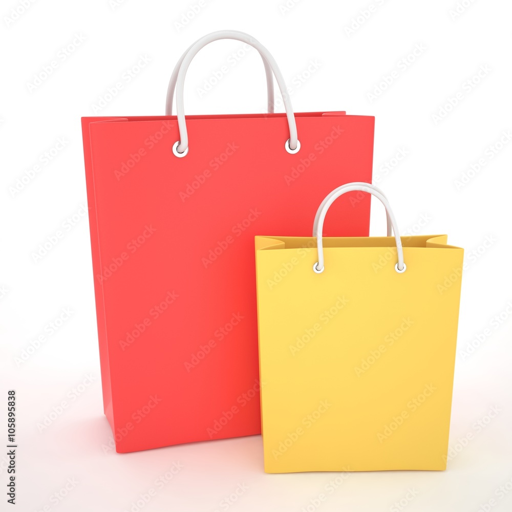 Paper Shopping Bags isolated on white background Paper Shopping Bags isolated on white background