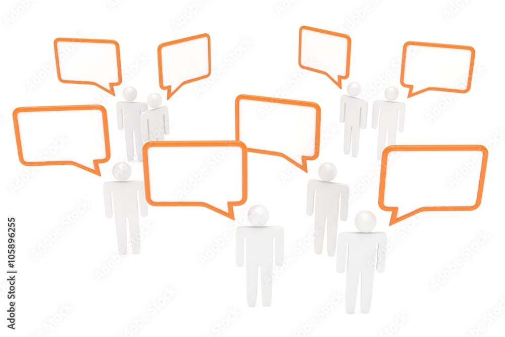 people with talk bubbles isolated over a white background people with talk bubbles isolated over a white background