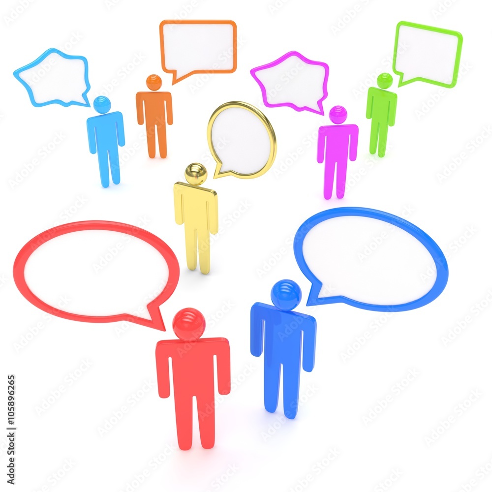 people with talk bubbles isolated over a white background people with talk bubbles isolated over a white background