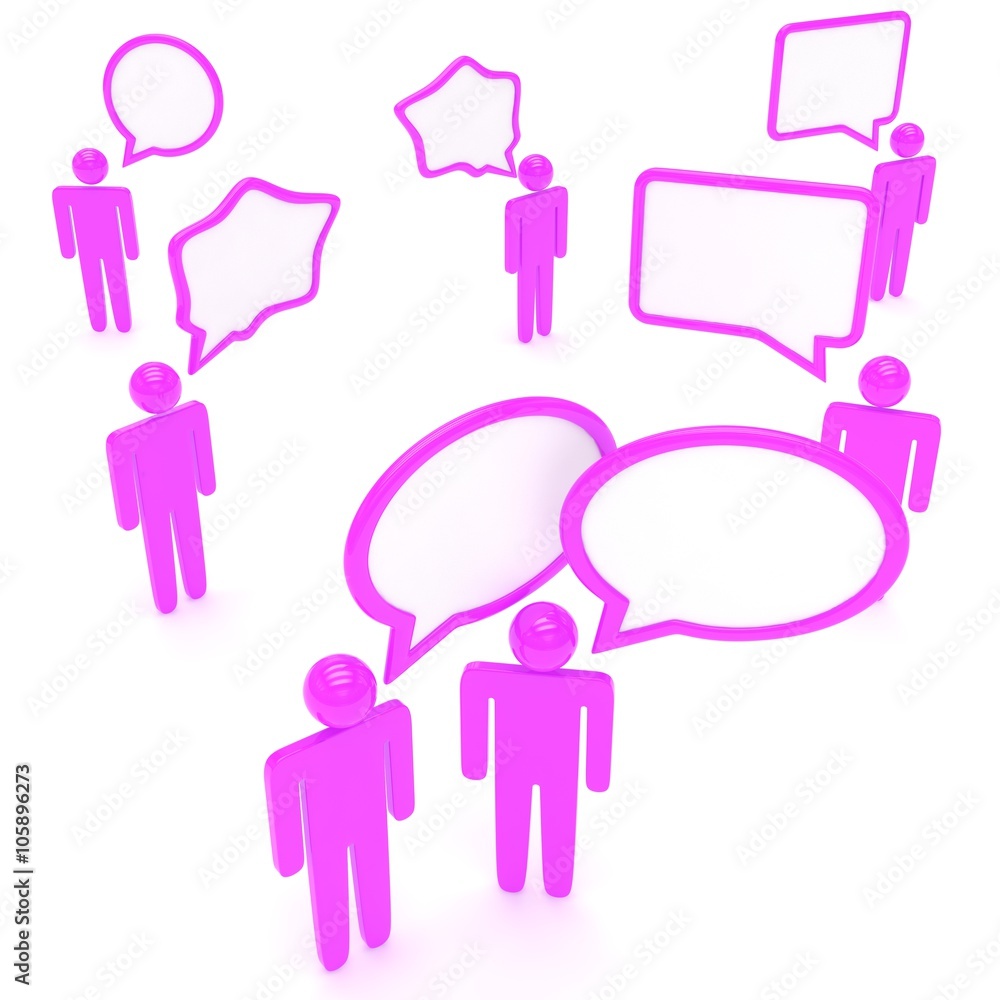 people with talk bubbles isolated over a white background people with talk bubbles isolated over a white background