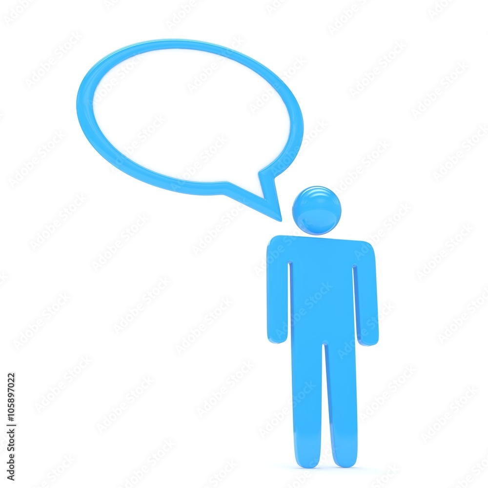 3d man with talk bubbles isolated over a white background 3d man with talk bubbles isolated over a white background