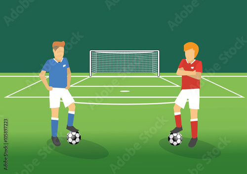 soccer player standing on the field stadium