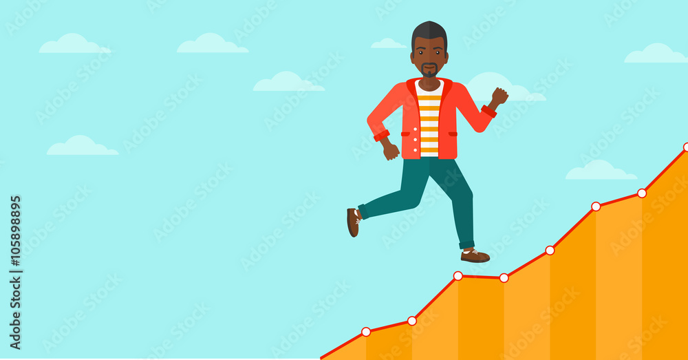 Businessman walking upstairs. Businessman walking upstairs.