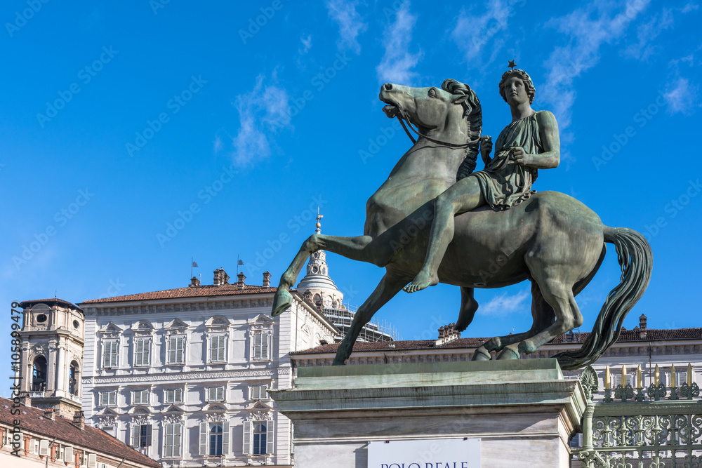 Equestrian statue of Pollux, Turin, Italy
