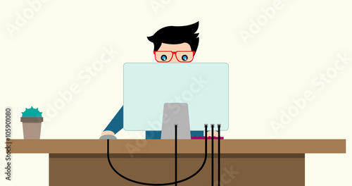 A person who works at the computer