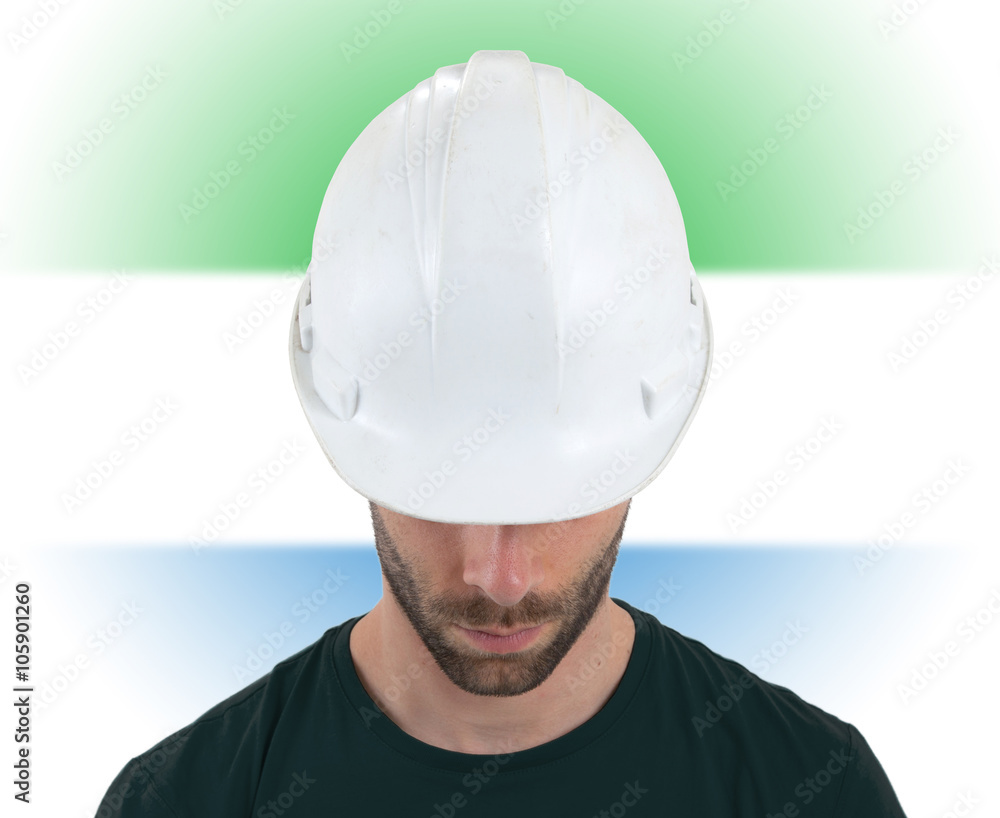 Engineer with flag on background - Sierra Leone Engineer with flag on background - Sierra Leone