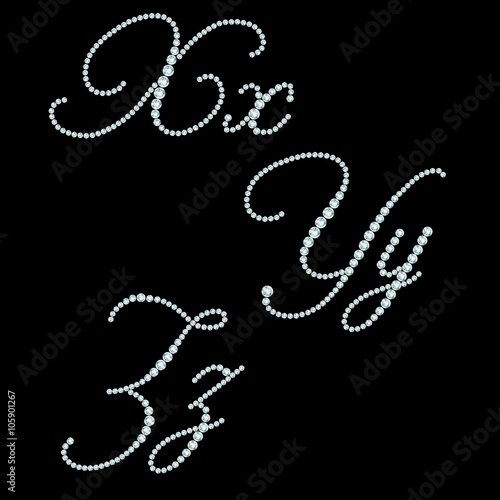 Diamond letters. Alphabet available in portfolio.