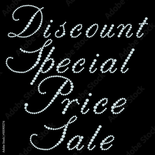 Diamond words. Discount, special price, sale
